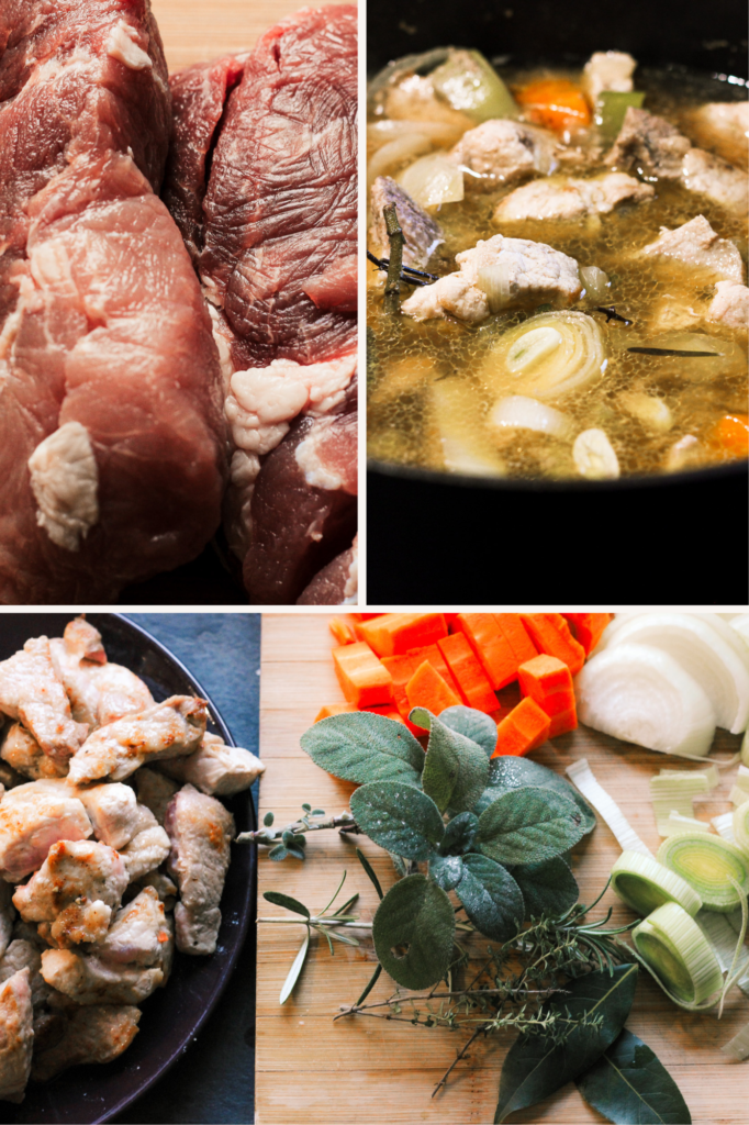 Varkensstoofpot met appel in de maak