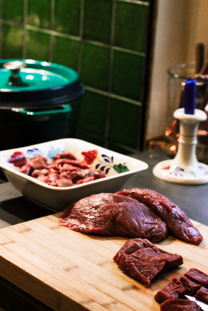 Waterbuffel vlees voor Bourguignon