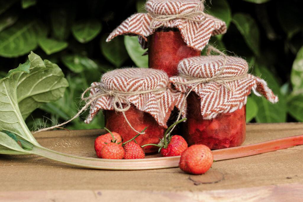 Rabarber aardbeien compote met vanille
